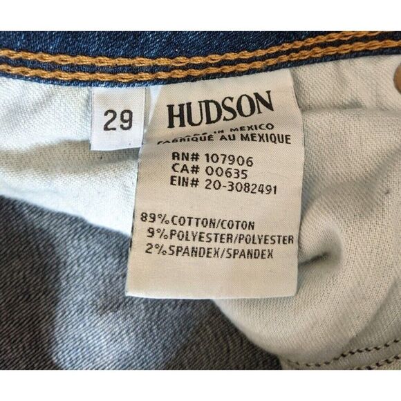 Hudson Jeans Cat Mid Rise Skinny Step Fringe Hem Back Flap Pockets Size 29 - Picture 10 of 12